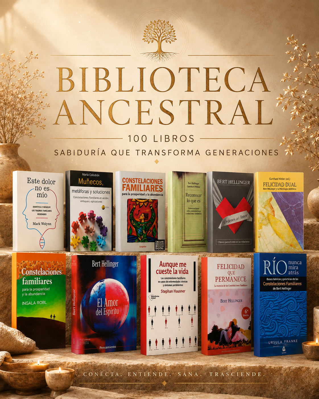 Biblioteca de Constelaciones Familiares — kit: 100 Libros PDF Español + Oraciones + 300 Frases