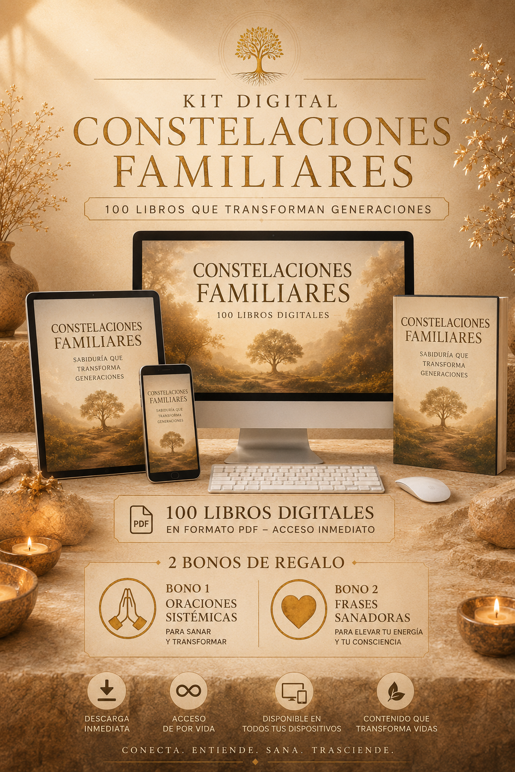 Biblioteca de Constelaciones Familiares — kit: 100 Libros PDF Español + Oraciones + 300 Frases
