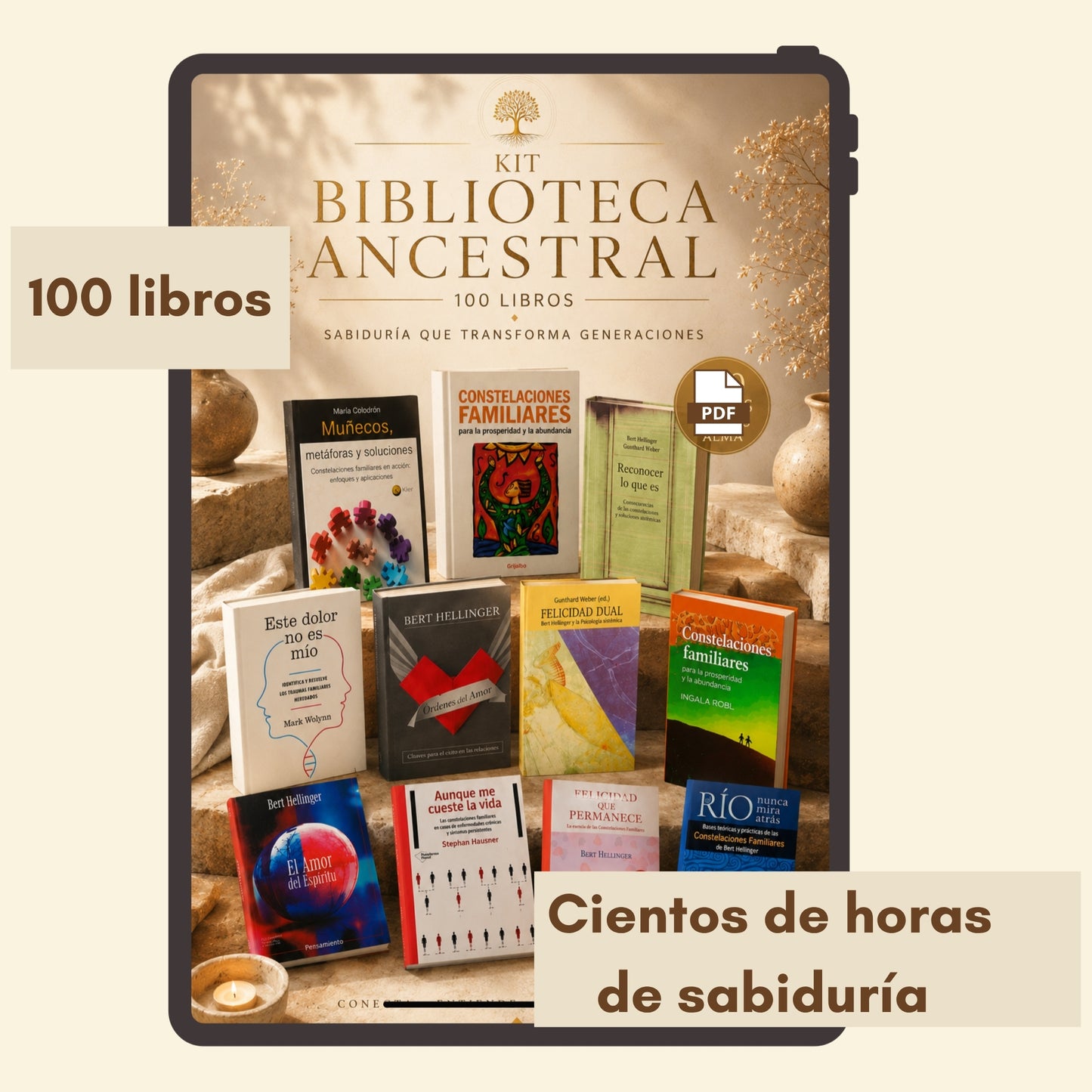 Biblioteca Ancestral de Constelaciones Familiares — kit: 100 Libros PDF + Oraciones + 300 Frases